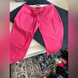 J. Crew Stretch Pants in Pink and Yellow